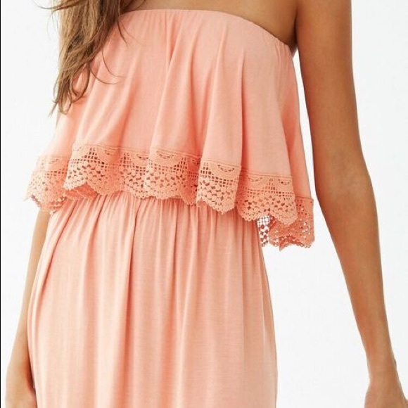 Forever 2 Strapless Flounce Maxi Dress 